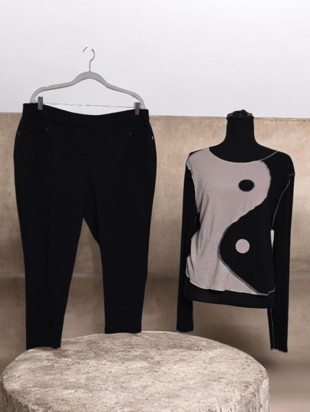 #1815 Black Women's Stretch Ponte Pants - Classic Slim Fit